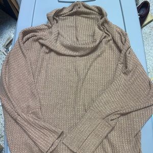 Brown waffle knit sweater